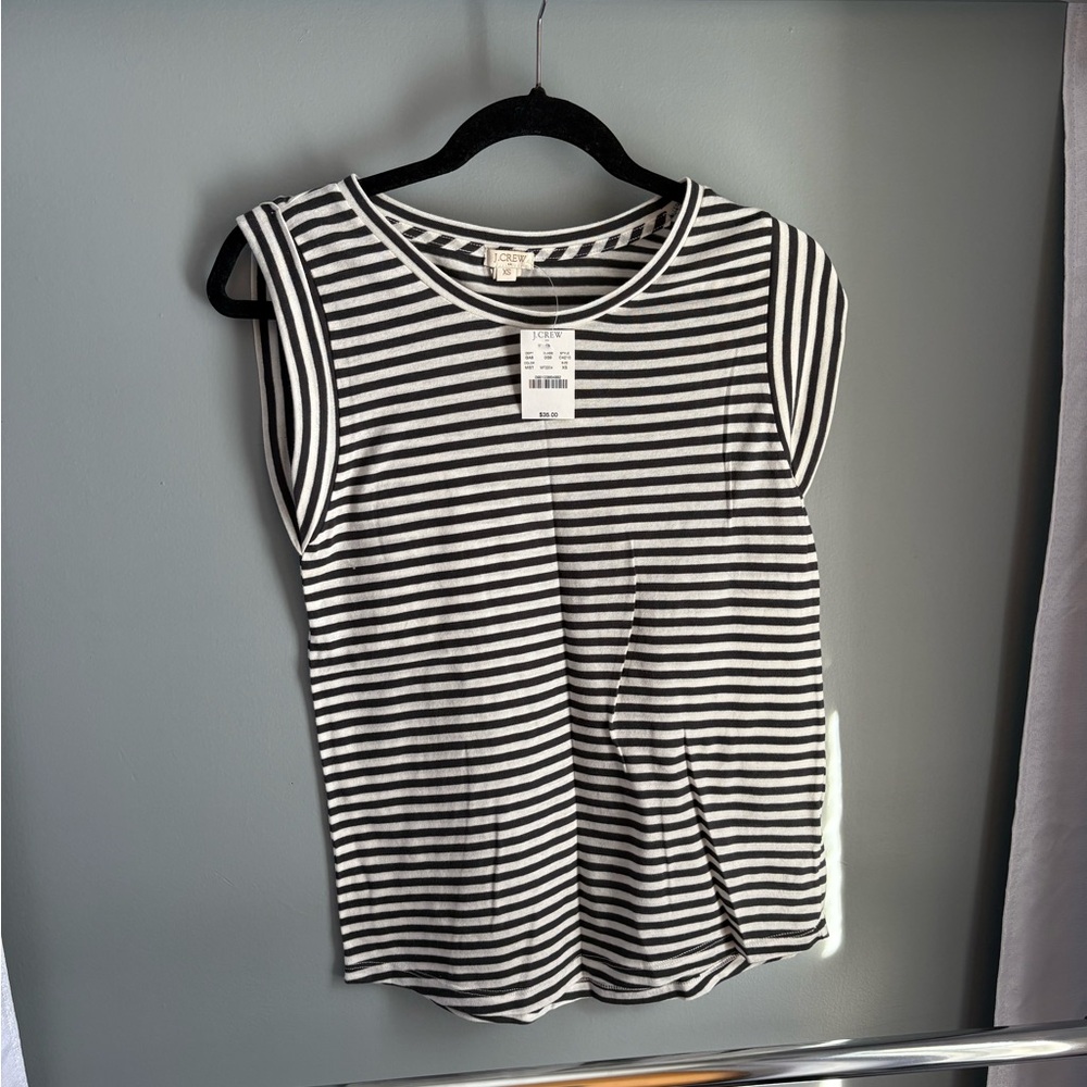 J. Crew Striped Black and White Top
